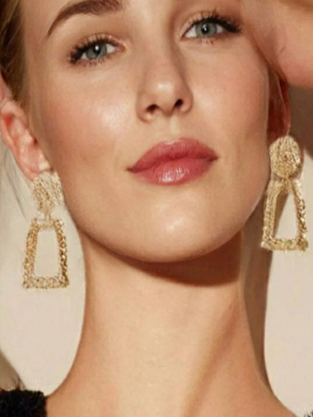 Gold Textured Dangle Earrings - Women Jewelry